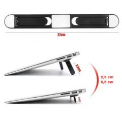 Siyah 2 Kademeli Katlanabilir ve Yapışkanlı Laptop Standı