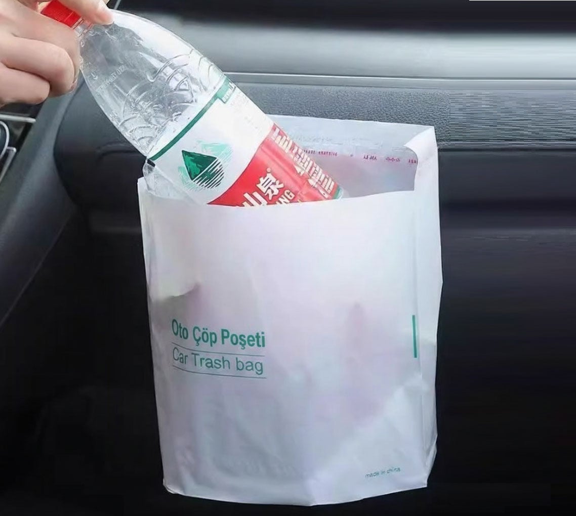 Pratik Su Geçirmez Oto Araba Çöp Poşeti Yapışkanlı 20 Adet