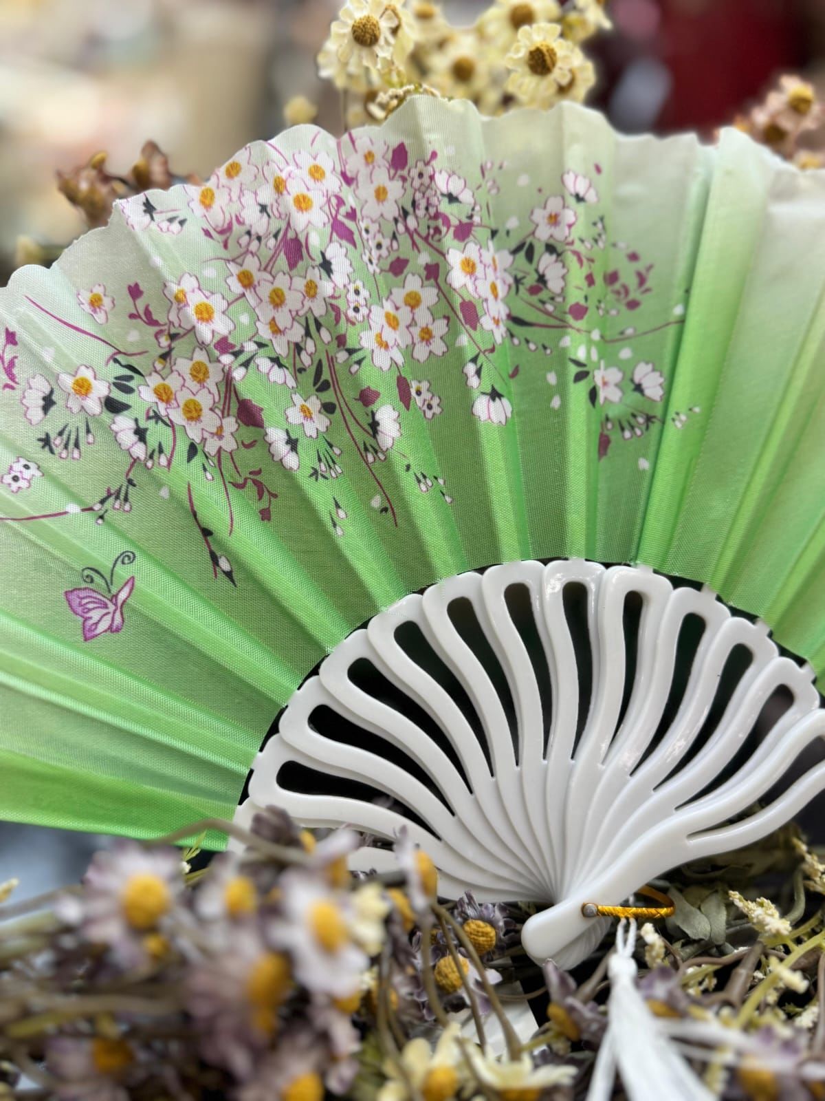 Plastik Desenli Yelpaze