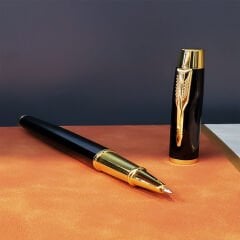 Toptan Desenli Siyah Deri Defter Kalem Set