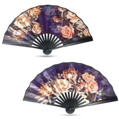 yelpaze Saten Kraft Çiçekli Model 1