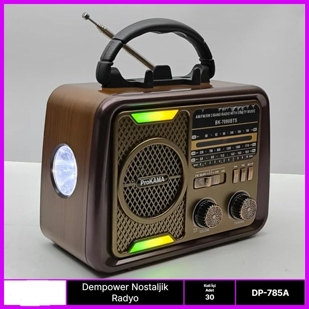 Nostarjik Ahşap Görünümlü Radyo 1 Adet