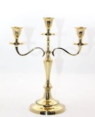 Pirinç 3'lü Şamdan Model 1