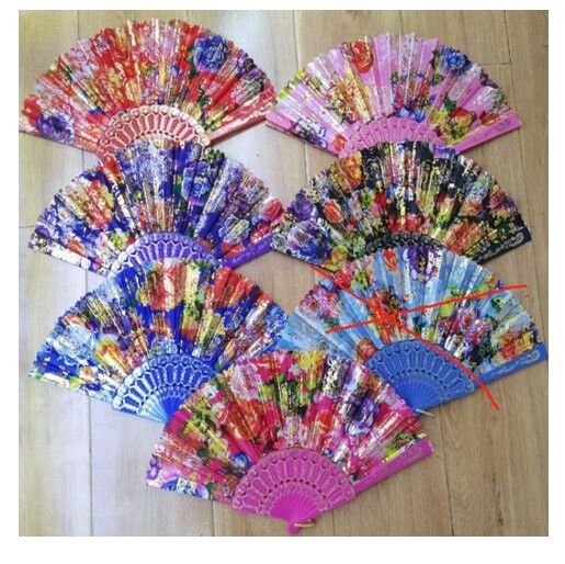 Yelpaze Plastik Desenli Karışık Renk 12 Adet