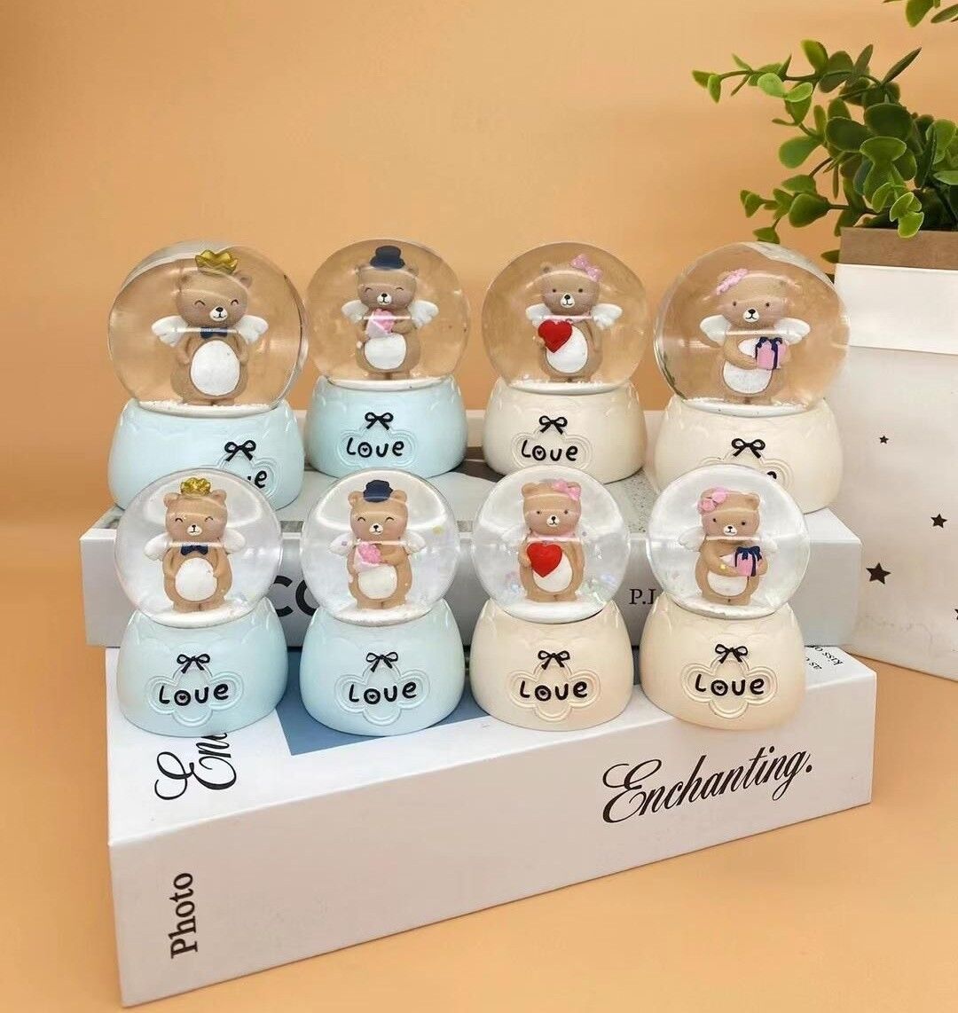 Sevimli Ayıcık Işıklı Küçük Boy Kar Küresi 12 Adet