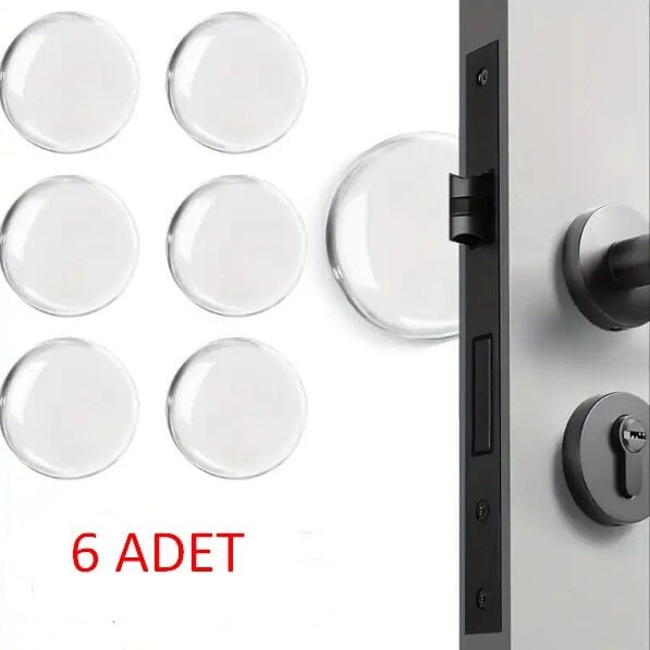 Şeffaf  Silikon Mobilya ve Kapı Durdurucu Darbe Pedi 6 lı