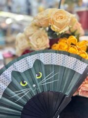 Plastik Kedi Tasarımlı Yelpaze