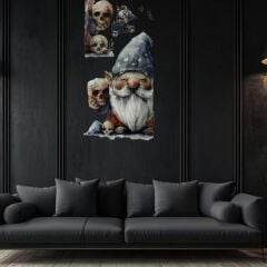 Gotik Cüce ve Kafatası Halloween Duvar Sticker Seti