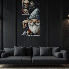 Gotik Cüce ve Kafatası Halloween Duvar Sticker Seti