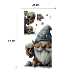 Gotik Cüce ve Kafatası Halloween Duvar Sticker Seti