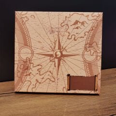 Kahverengi Pusula Tasarım Deri Defter Ve Siyah Kalem Seti