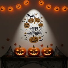 Halloween Temalı Balkabaklı Duvar Sticker Seti