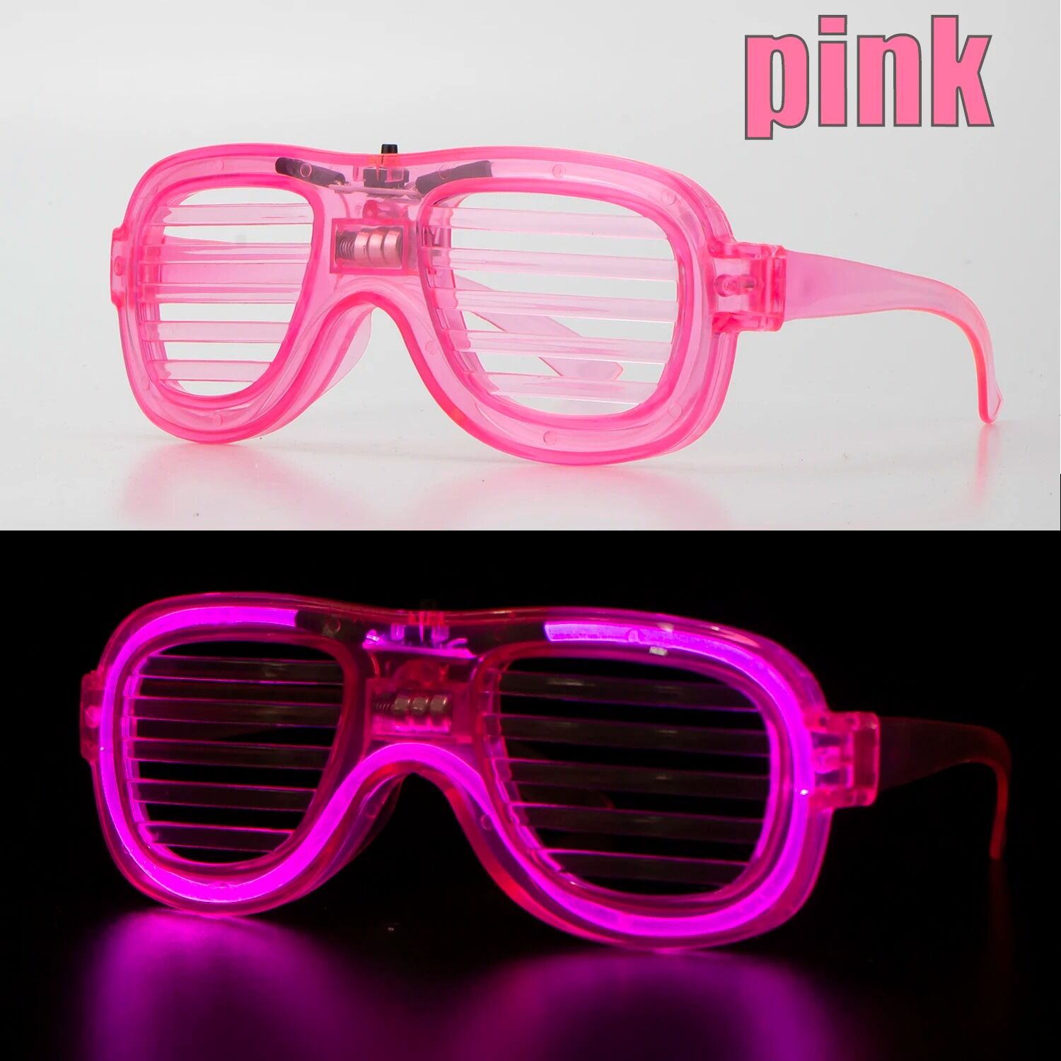 Pembe Led Işıklı Parti Gözlüğü - Neon 3 Modlu