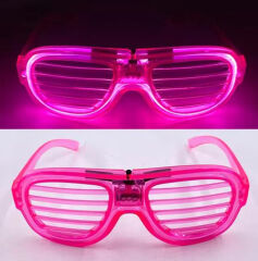 Pembe Led Işıklı Parti Gözlüğü - Neon 3 Modlu