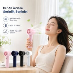 Mini El Fanı - Ayarlanabilir Hız - Dijital Gösterge - 5W - Karışık Renk