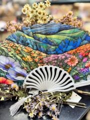 Plastik Desenli Yelpaze