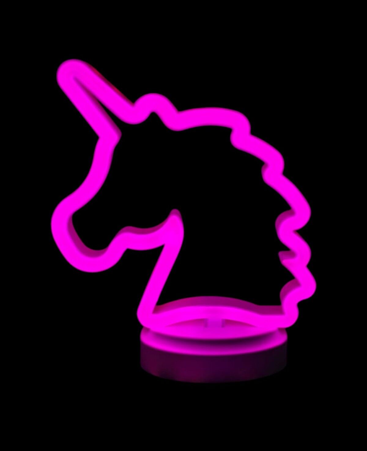 Neon Işıklı Unicorn Masa Gece Lambası Pil+Usb