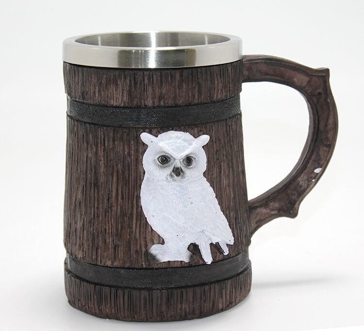 3D Kabartmalı Çelik Kupa Bardak