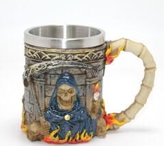 Grim Reaper Azrail Kabartmalı 3D Tasarım Çelik Kupa Bardak