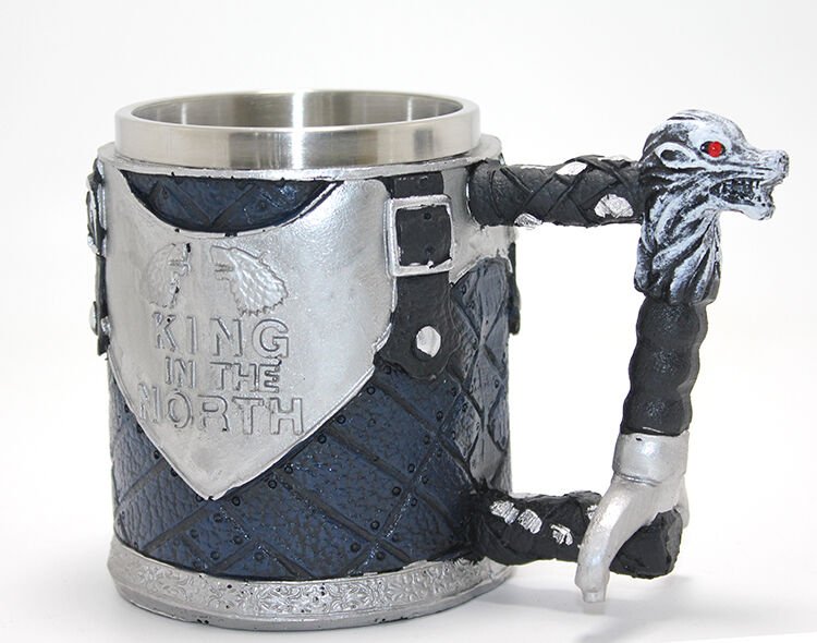 3D Kabartmalı Çelik Kupa Bardak