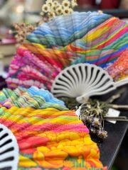 Plastik Desenli Yelpaze