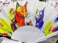 Plastik Kedi Tasarımlı Yelpaze