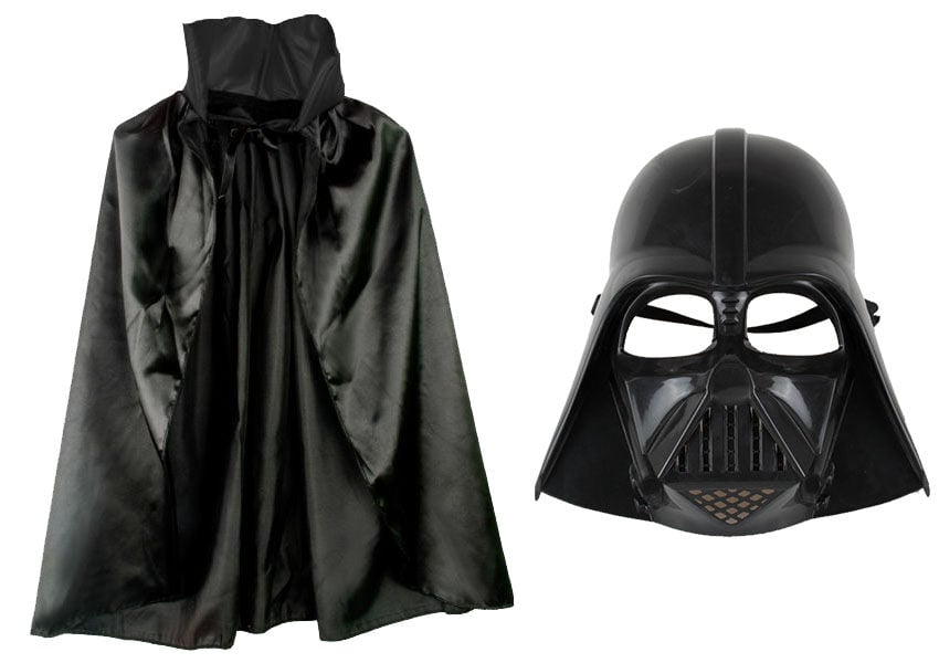 Çocuk Boy Yıldız Savaşları Star Wars Darth Vader Maskesi ve 90 cm Pelerin Seti Siyah