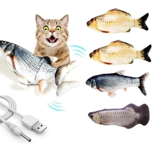 Hareketli Balık Kedi Oyuncağı Şarjlı