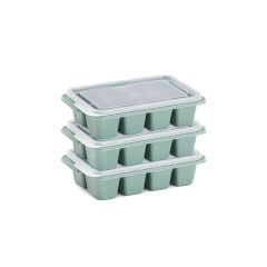 3'lü Mini Buz Kalıbı - Küp Şekilli - Kapaklı - Plastik