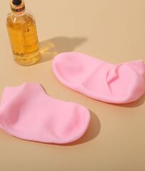 Büyük Boy Silikon Nemlendirici Ayak Bakım Çorabı Pembe