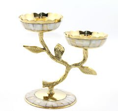 Pirinç Sedefli 2'li Şamdan