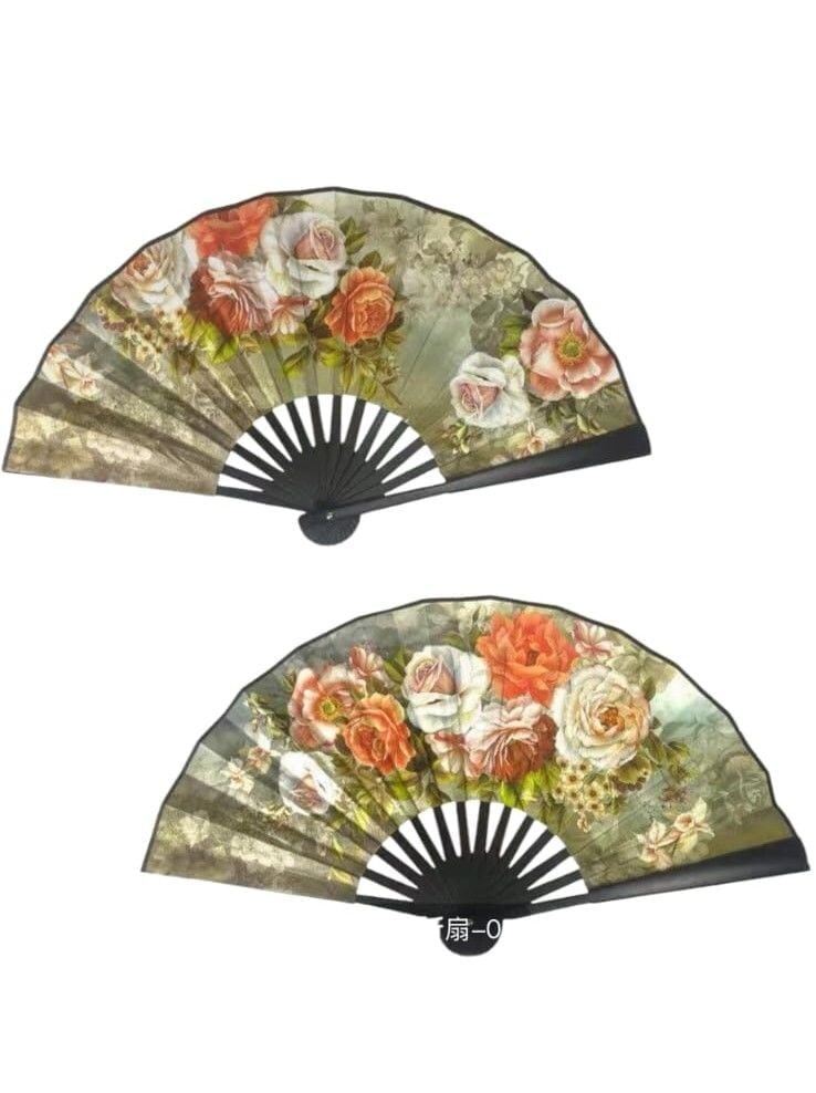 Yelpaze Saten Kraft Çiçekli Model 5