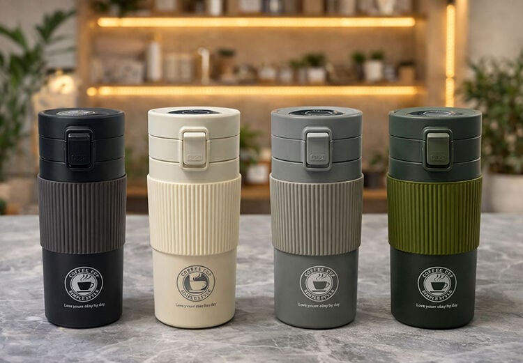 350 Ml Paslanmaz Çelik Termos Dereceli Mug - Sızdırmaz Kapaklı Çift Katmanlı Dereceli Termos  Alk4626