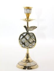 Pirinç Sedefli Tekli Şamdan Model 1