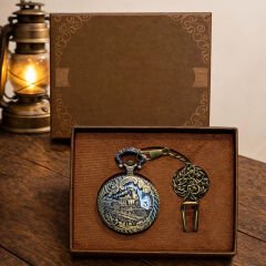 Tren Tasarımlı Köstekli Saat