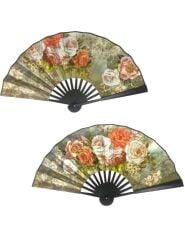 Yelpaze Saten Kraft Çiçekli Model 8