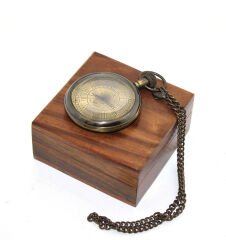 Ahşap Kutulu Pirinç Köstekli Saat Model 11