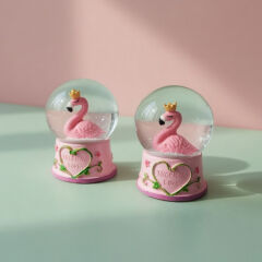 Mini Işıklı Flamingo Kar Küresi