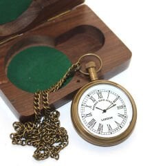 Ahşap Kutulu Pirinç Köstekli Saat Model 4