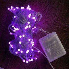 10 Metre 100 Led Damla Uçlu Pembe Işık Şeffaf Kablo