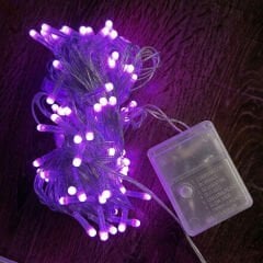 10 Metre 100 Led Damla Uçlu Pembe Işık Şeffaf Kablo