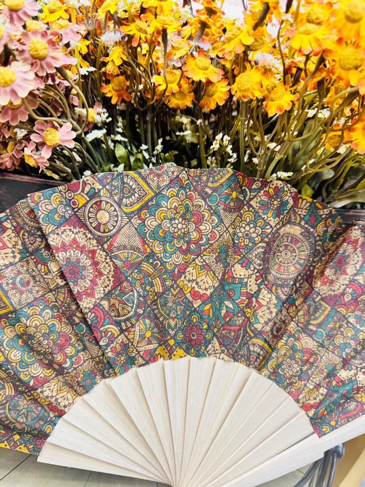 Bambu Çift Taraflı Kadife Yelpaze