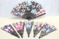 Plastik Çiçek Desenli Yelpaze