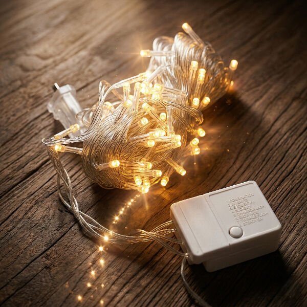 10 Metre 100 Led Damla Uçlu Gün Işığı Şeffaf Kablo