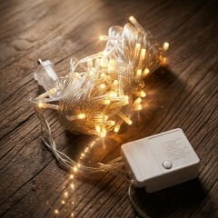 10 Metre 100 Led Damla Uçlu Gün Işığı Şeffaf Kablo