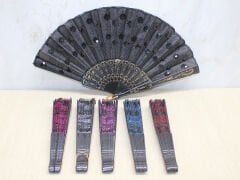 Plastik Pullu Yelpaze Siyah Renk