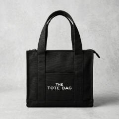 Siyah Kanvas Yumuşak Kol Çantası The Tote Bag