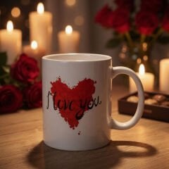 I Love You Tasarım Bardak