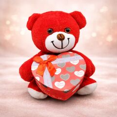 Toptan Kırmızı Kalp Kutulu Ayı