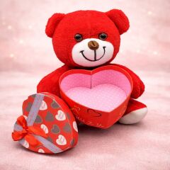 Toptan Kırmızı Kalp Kutulu Ayı